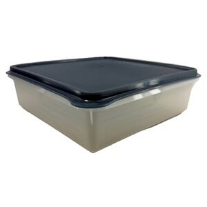 Tupperware Square Storage Container 9x9 Gray Lid Food Storage Seals Nicely